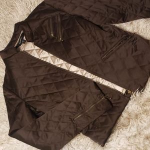 Express Brown quilted women's coat size 8